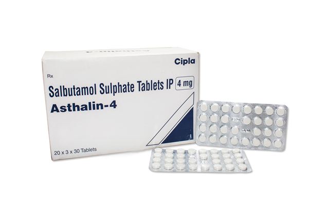 Salbutamol 4 mg tablets box