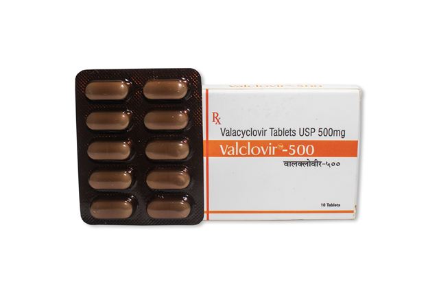 Valclovir 500 valacyclovir tablets box