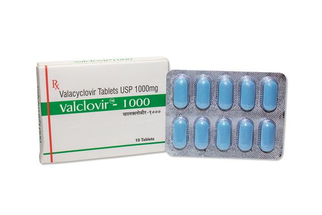 Valclovir 1000 valacyclovir tablets box